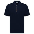 Burberry 'Hartford' Check Placket Zip Polo Navy