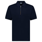 Burberry 'Hartford' Check Placket Zip Polo Navy