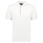 Burberry 'Hartford' Check Placket Zip Polo White
