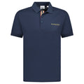 Burberry 'Hartford' Embroidery Logo Signature Stripe Polo Navy