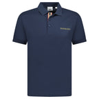Burberry 'Hartford' Embroidery Logo Signature Stripe Polo Navy