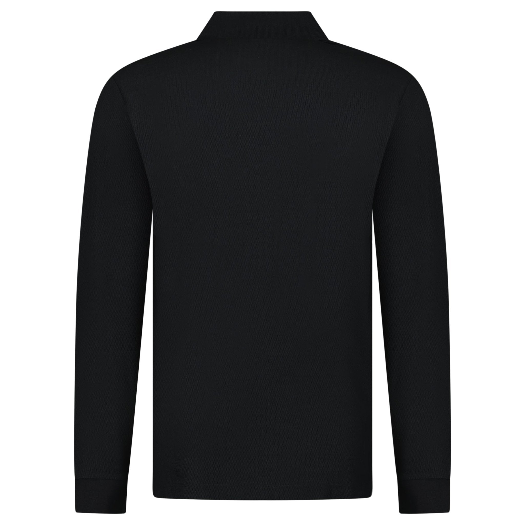 Burberry 'Hartford' Long Sleeved Check Placket Polo-Shirt Black