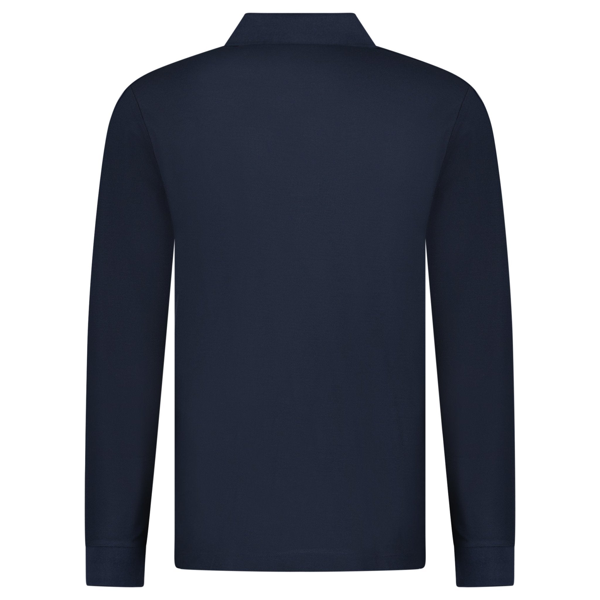 Burberry 'Hartford' Long Sleeved Check Placket Polo-Shirt Navy