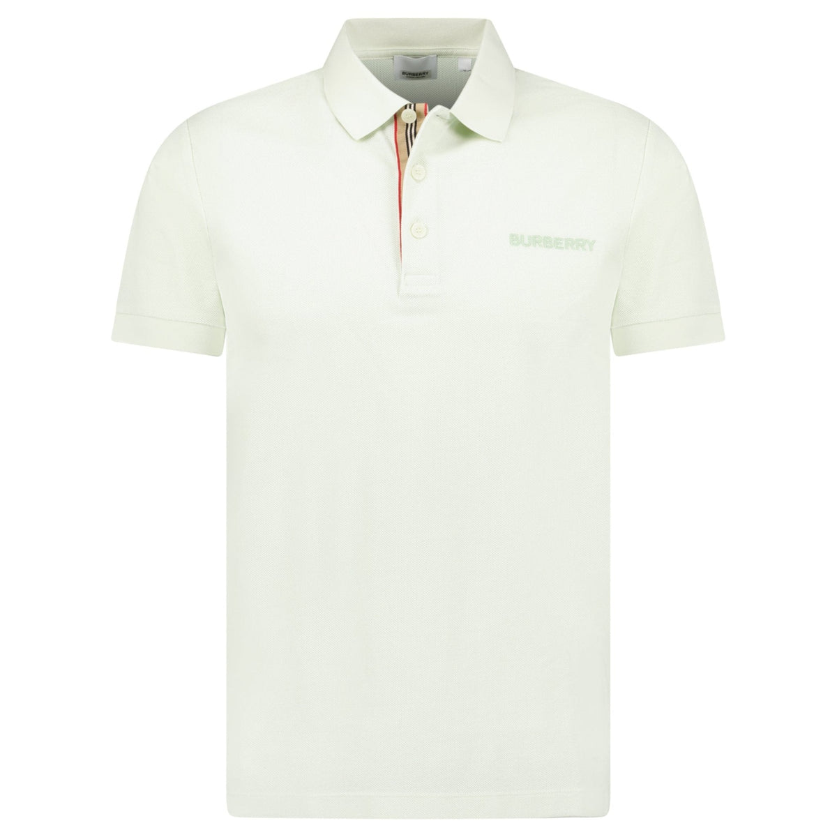 Burberry 'Hartford' Check Placket Polo Pistachio