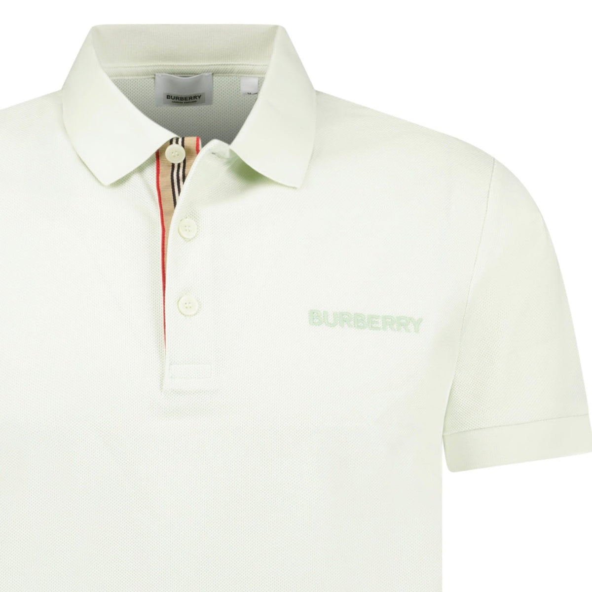 Burberry 'Hartford' Check Placket Polo Pistachio