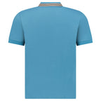 Burberry ‘Hartford’ Striped Check Short Sleeve Polo in Turquoise