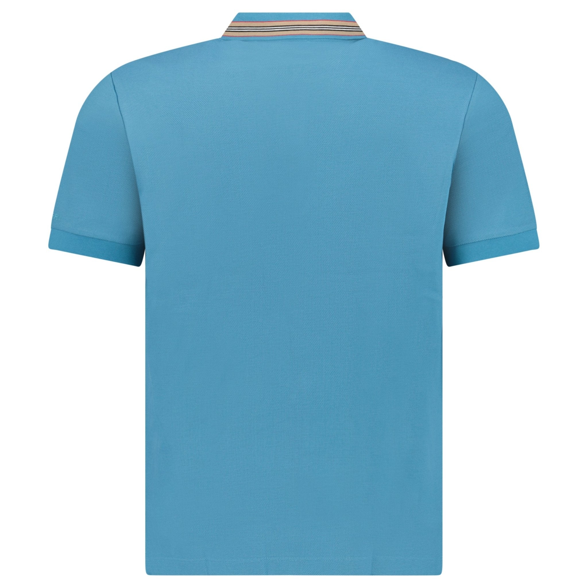 Burberry ‘Hartford’ Striped Check Short Sleeve Polo in Turquoise