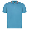 Burberry ‘Hartford’ Striped Check Short Sleeve Polo in Turquoise