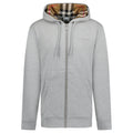 Burberry 'Hove' check Hood Embroidery Logo Hoodie Zip Sweatshirt Grey