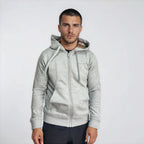 Burberry 'Hove' check Hood Embroidery Logo Hoodie Zip Sweatshirt Grey