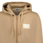 Burberry 'Hove' Logo Hoodie Zip Sweatshirt Camel Beige