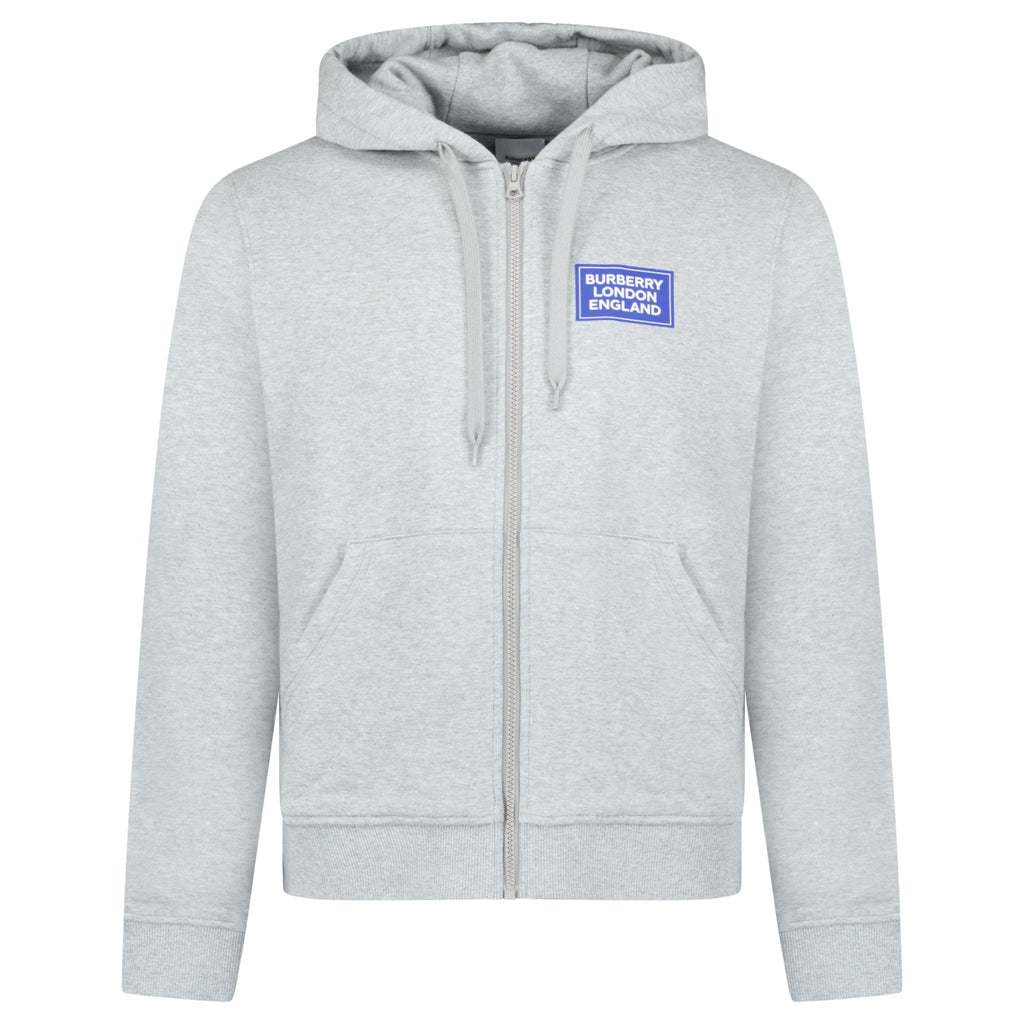Burberry 'Keira' Logo Hoodie Zip Sweatshirt Grey