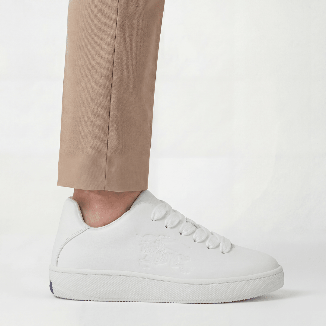 Burberry Leather Padded Trainers in White