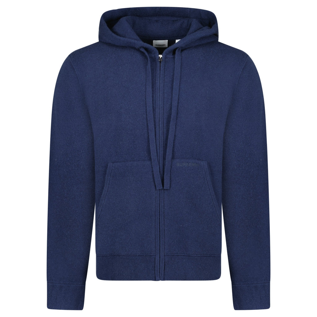 Burberry 'Lindley' Knitted Cashmere Hoodie Navy