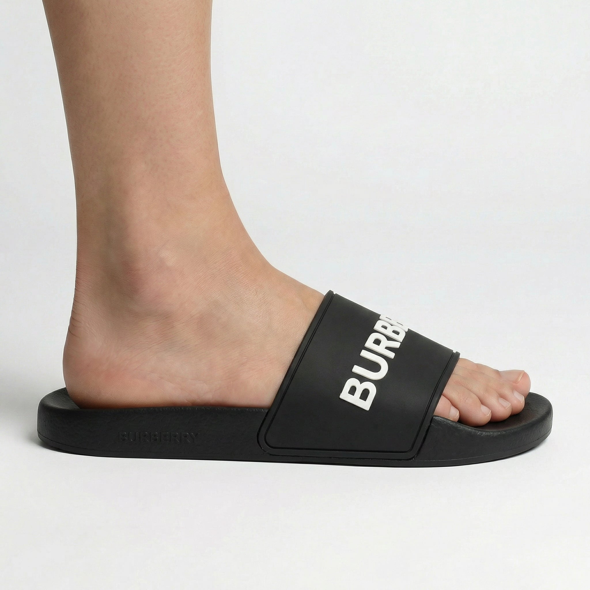 Burberry Logo Tech Furley Sliders Black