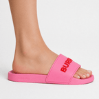 Burberry Logo Tech Furley Sliders Bubblegum Pink