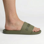 Burberry Logo Tech Furley Sliders Dark Green