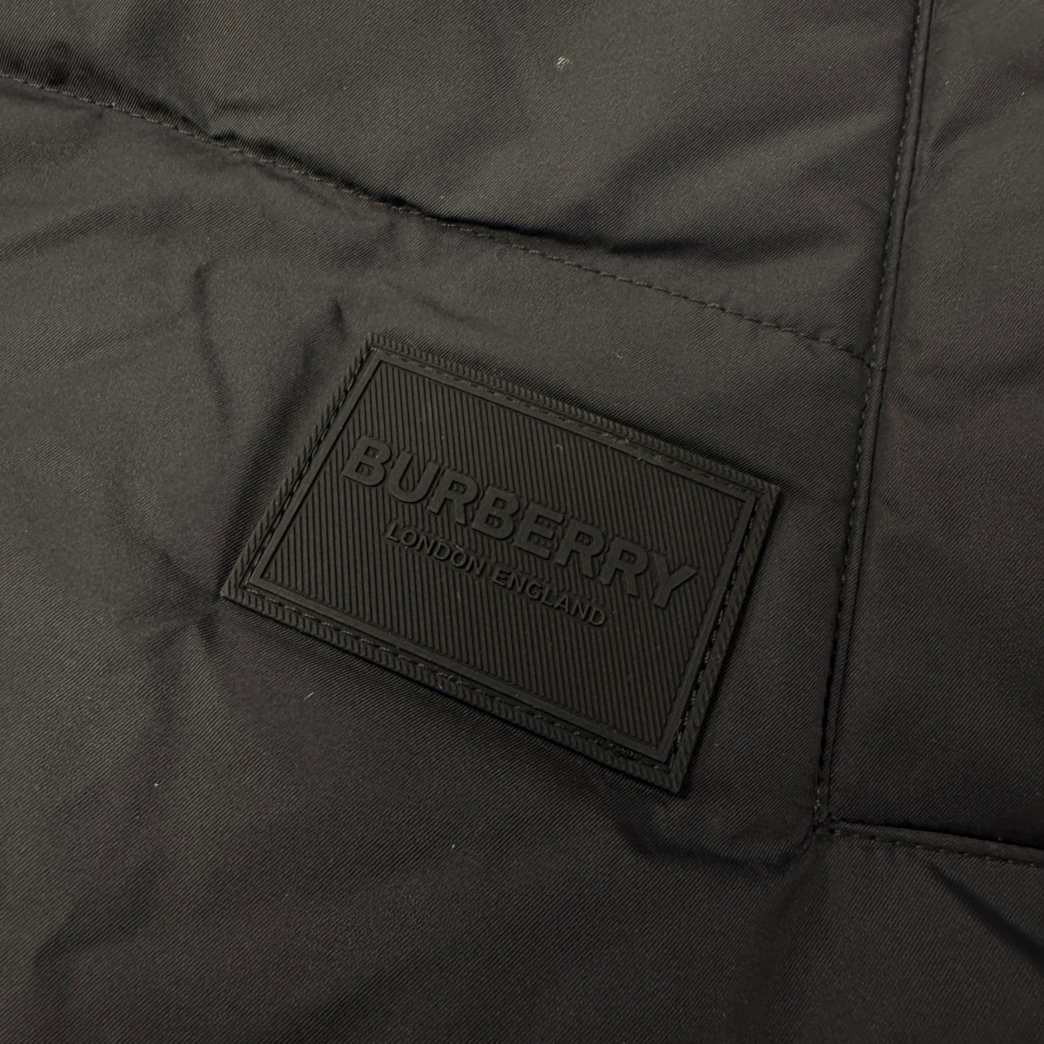 Burberry 'Lowick' Reversible Down Gilet Black & Check