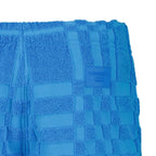 Burberry 'Morden' Check Knit Cotton Terry Shorts Blue
