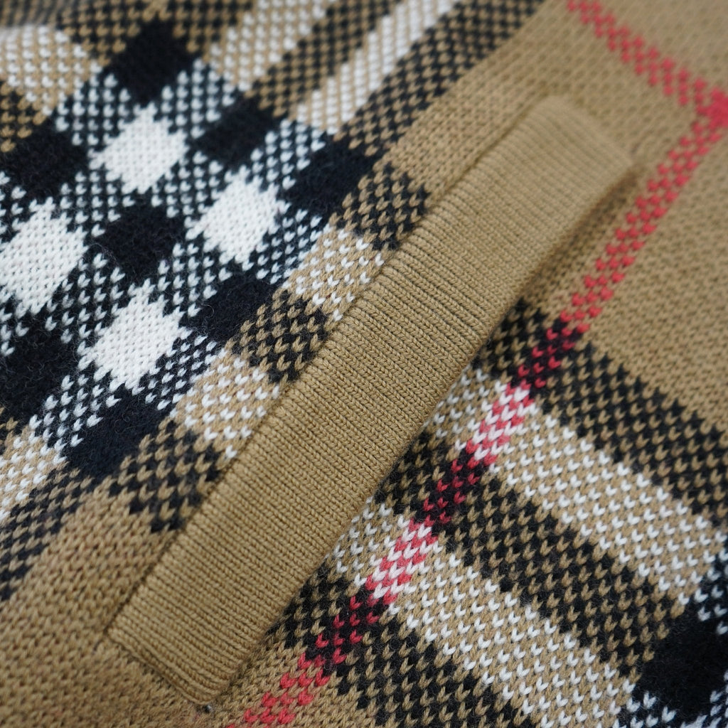 Burberry 'Morland' Knitted Wool Bomber Jacket Taupe Brown