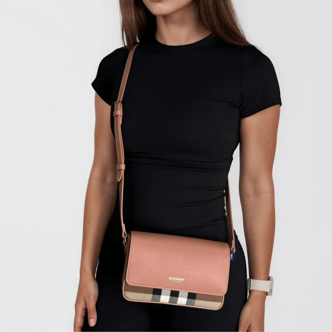 Burberry 'New Hampshire' Leather Shoulder Bag Dark Rosewood Pink