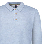 Burberry 'Pace' Signature Stripe Wool Polo Mid Blue