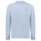 Burberry 'Pace' Signature Stripe Wool Polo Mid Blue