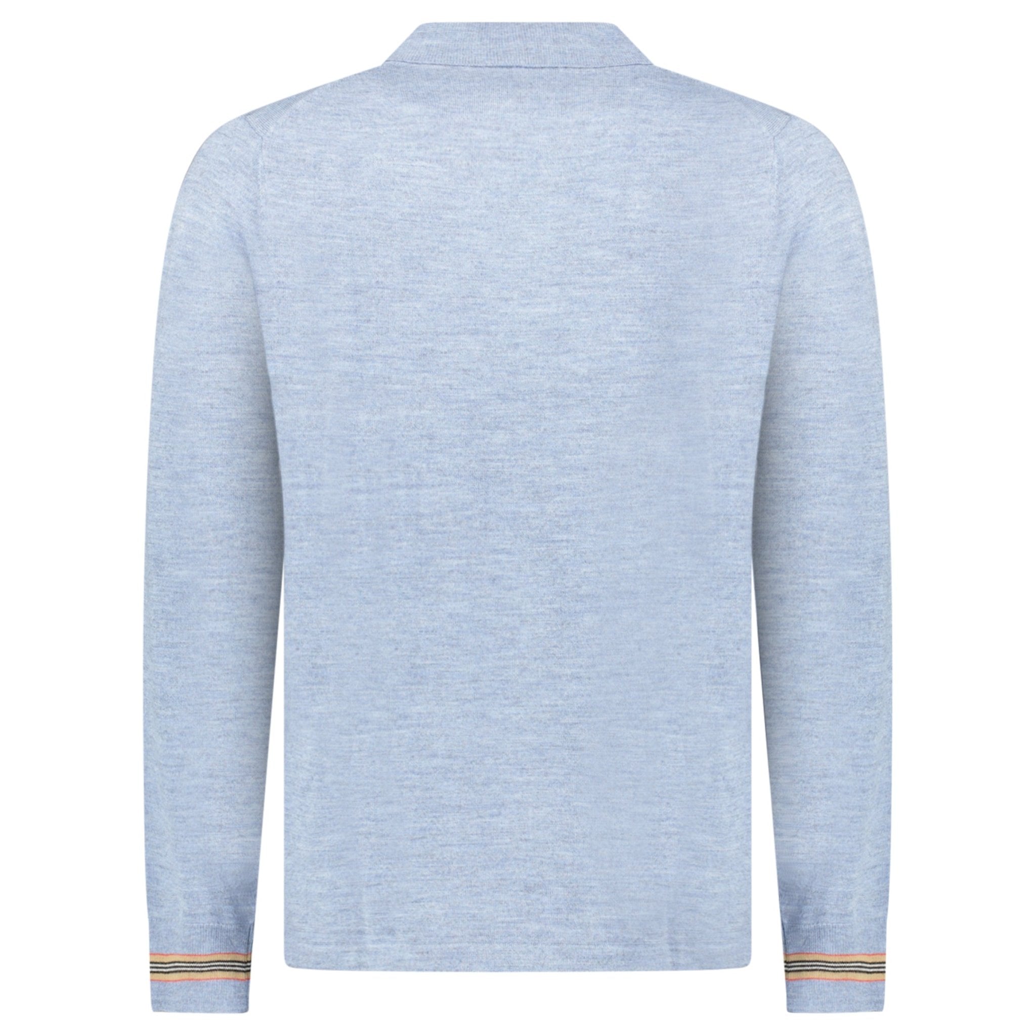 Burberry 'Pace' Signature Stripe Wool Polo Mid Blue