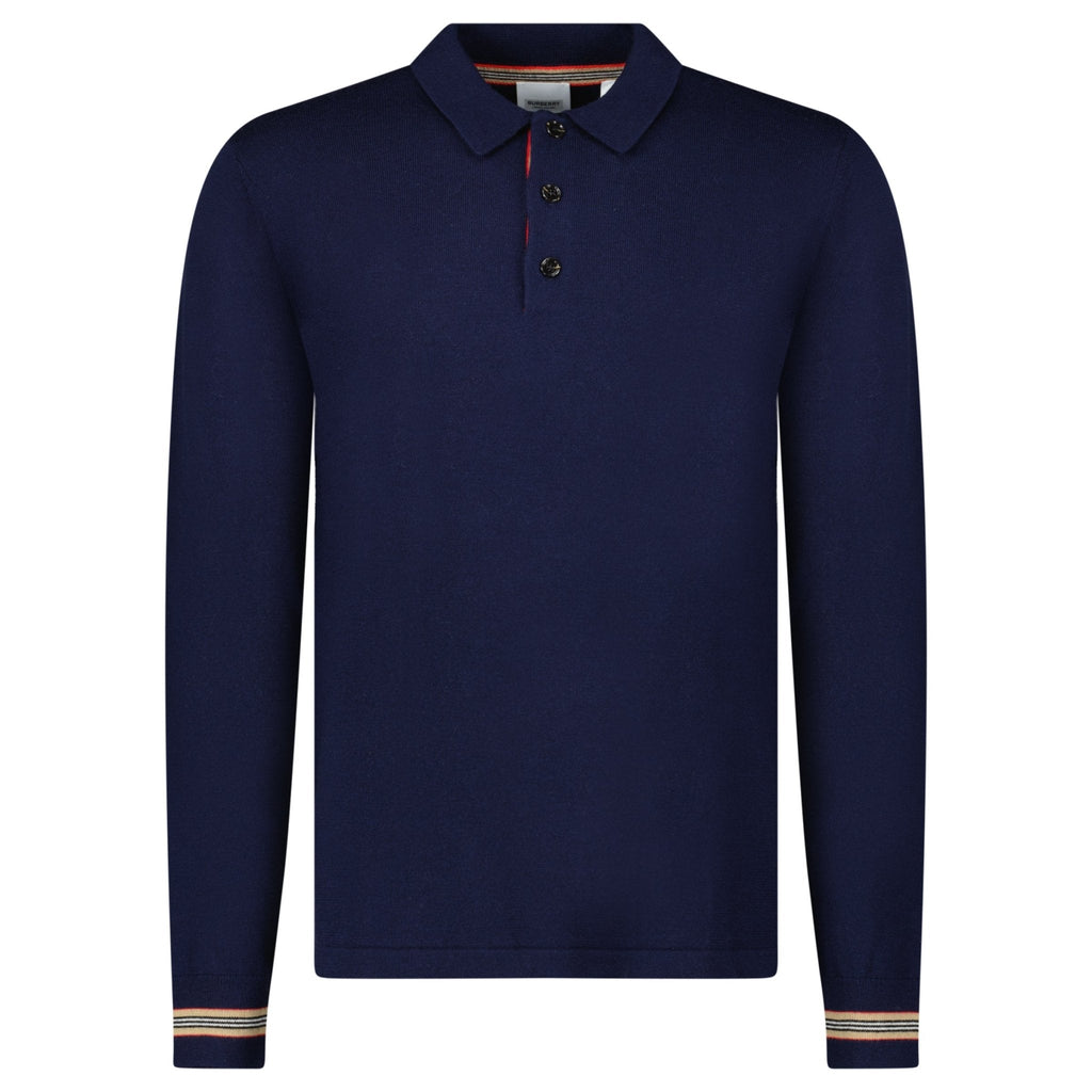 Burberry 'Pace' Signature Stripe Wool Polo Navy