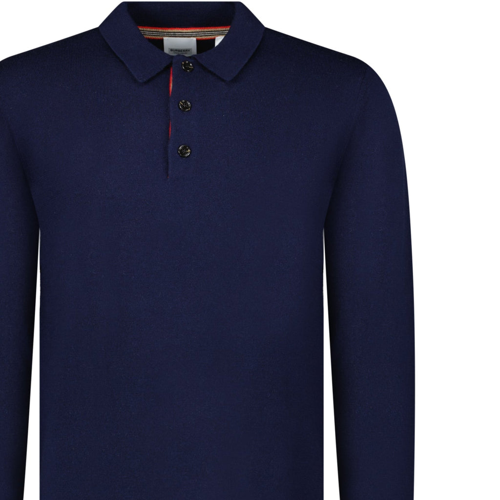 Burberry 'Pace' Signature Stripe Wool Polo Navy