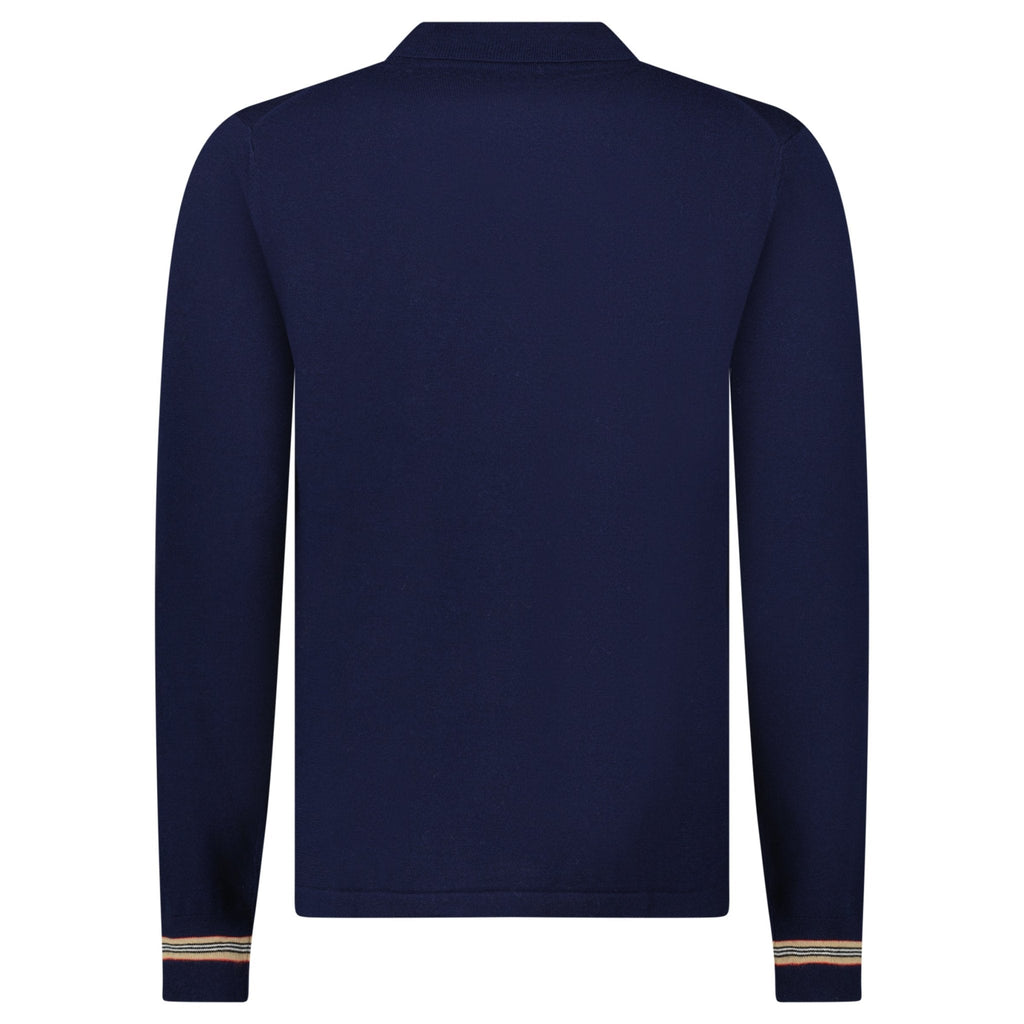 Burberry 'Pace' Signature Stripe Wool Polo Navy