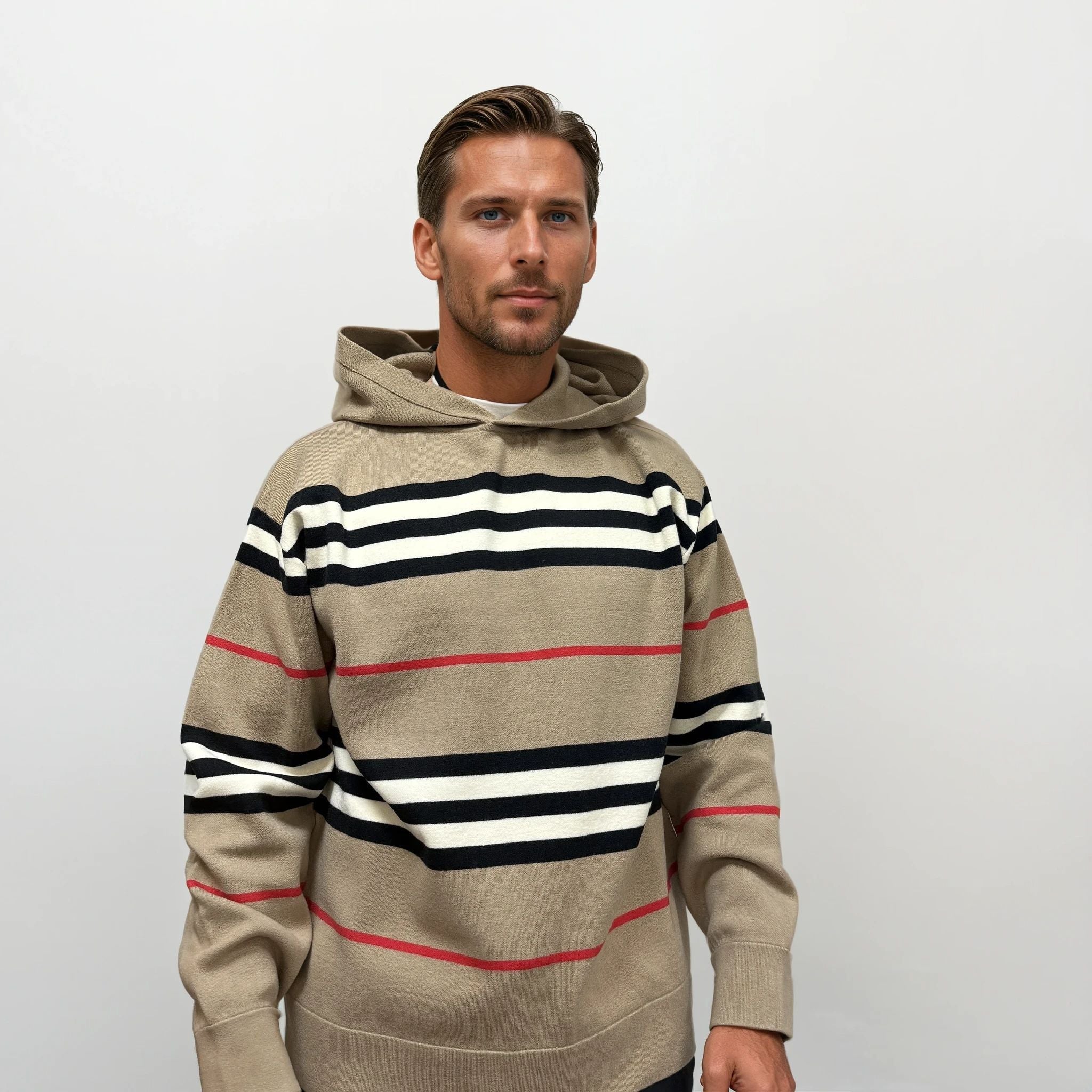 Burberry 'Sandby' Check Hoodie Archive Beige