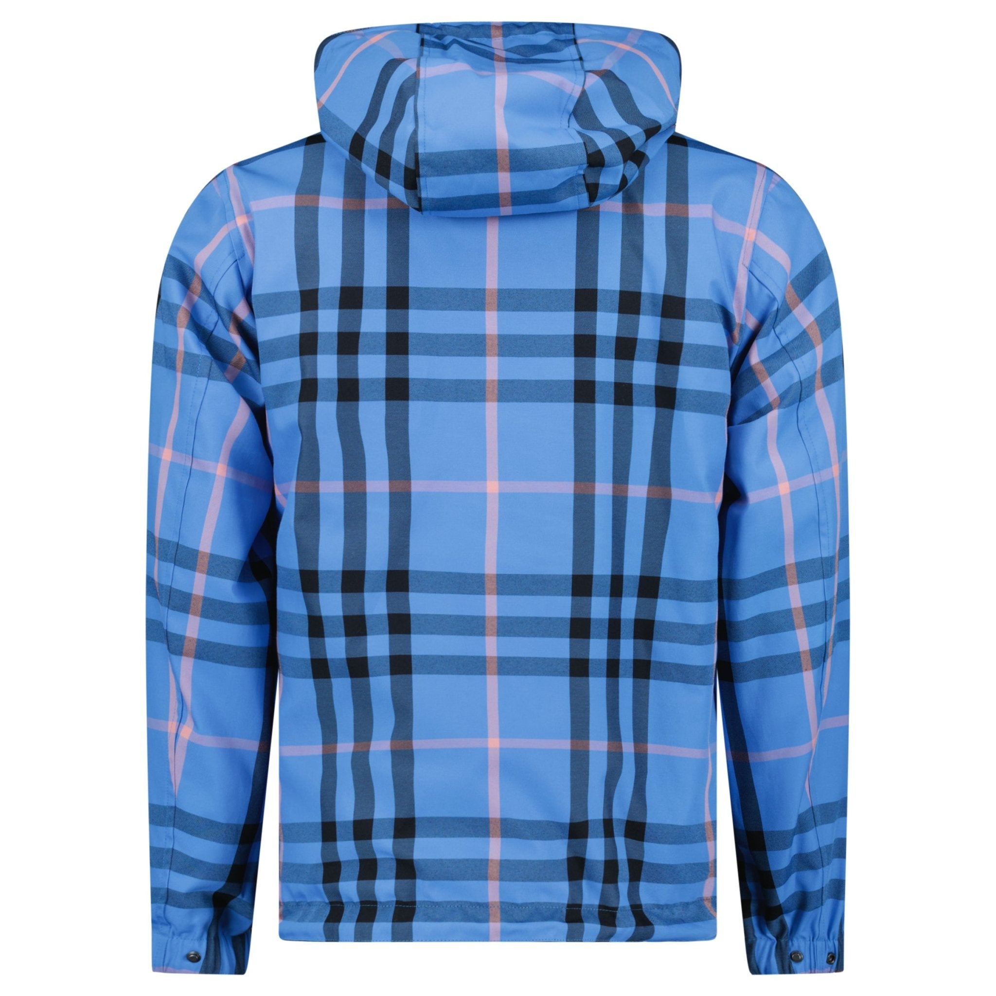 Burberry 'Stanford' Zip-Up Check Reversible Hooded Jacket Black & Blue Check