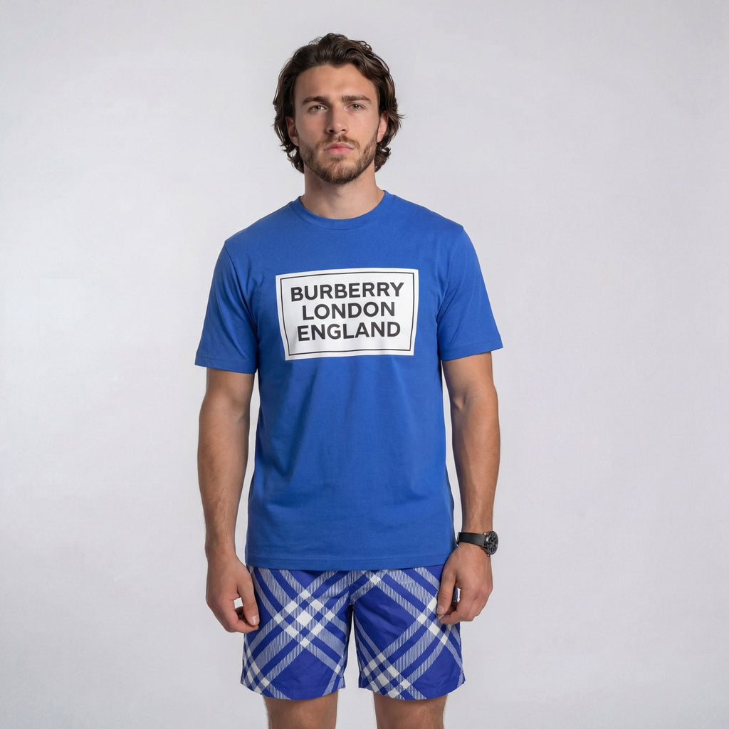 Burberry London England Logo T-Shirt Blue
