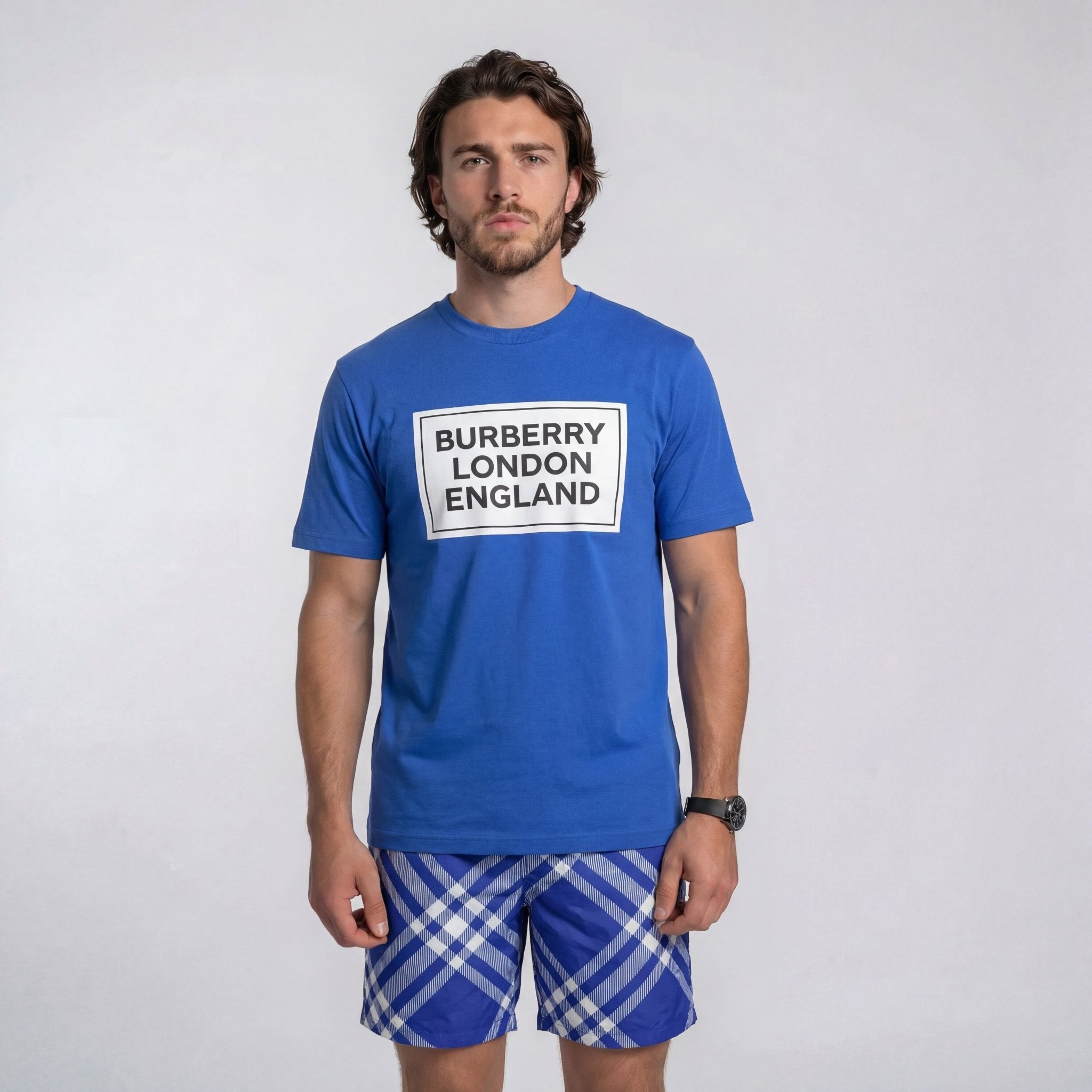 Burberry London England Logo T-Shirt Blue