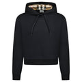 Burberry 'Talley' Embroidery Logo Check Hooded Sweatshirt Black