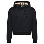 Burberry 'Talley' Embroidery Logo Check Hooded Sweatshirt Black