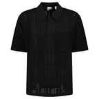 Burberry Tristam Check Knitted Polo Black