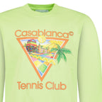 Casablanca Afro Cubsim tennis Club Printed Sweatshirt Pale Green