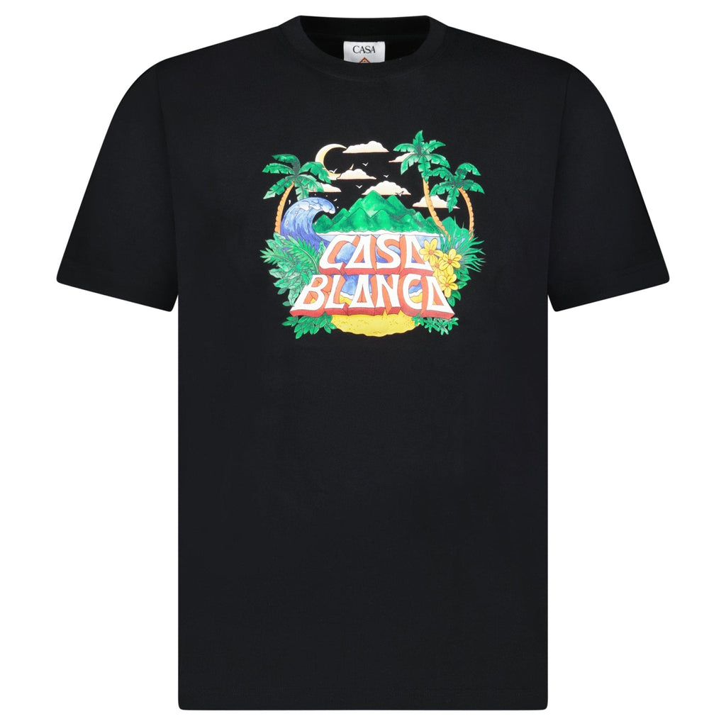 Casablanca "Casa Beach Wave" Printed T-Shirt in Black