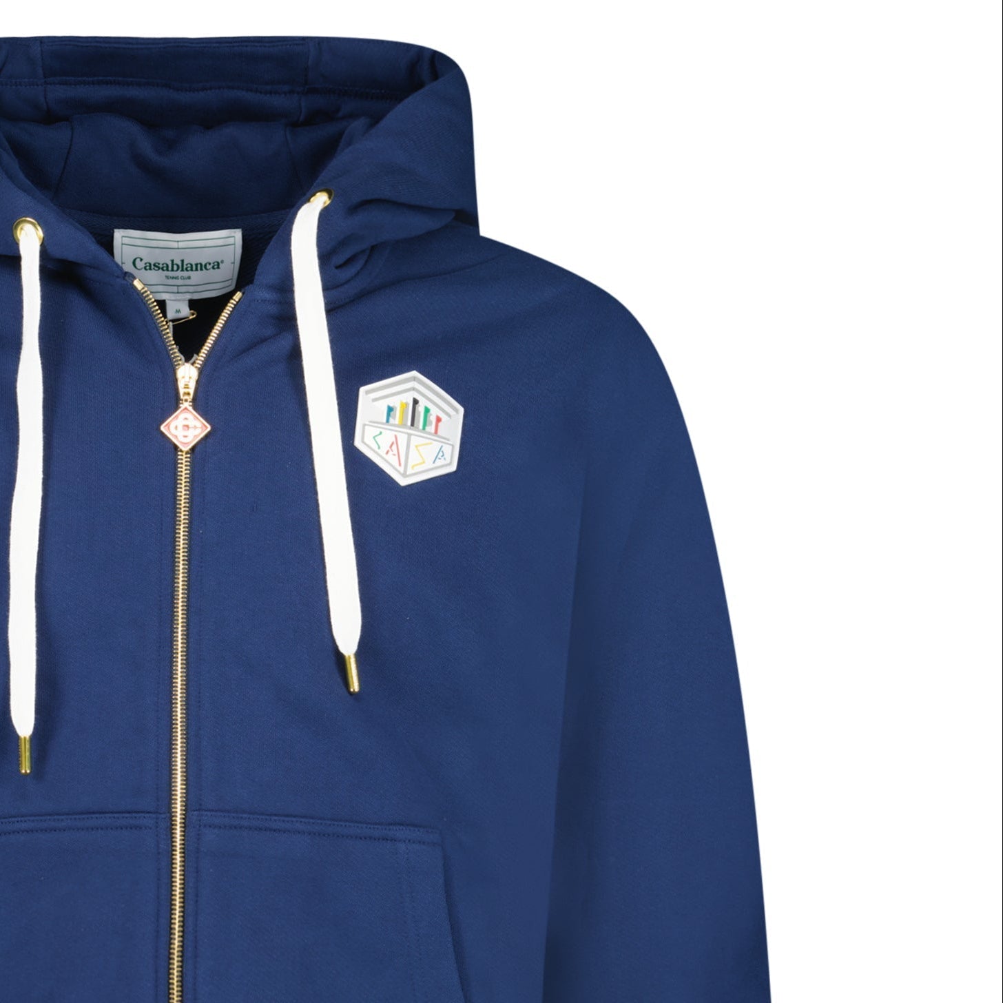 Casablanca Casa Temple Zip Hoodie in Navy