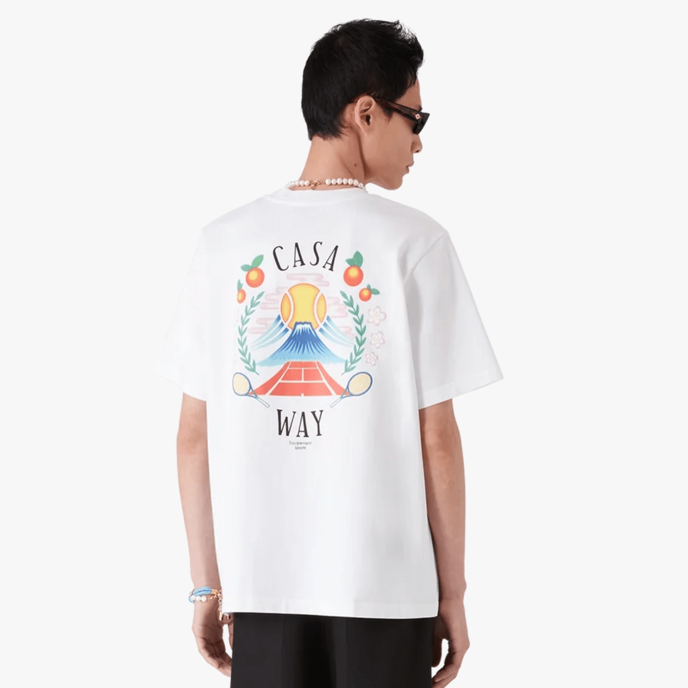 Casablanca Casa Way Mountain Short Sleeve T-Shirt in White