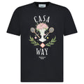 Casablanca "Casa Way" Rose Vase Printed T-Shirt in Black