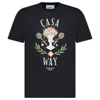 Casablanca "Casa Way" Rose Vase Printed T-Shirt in Black
