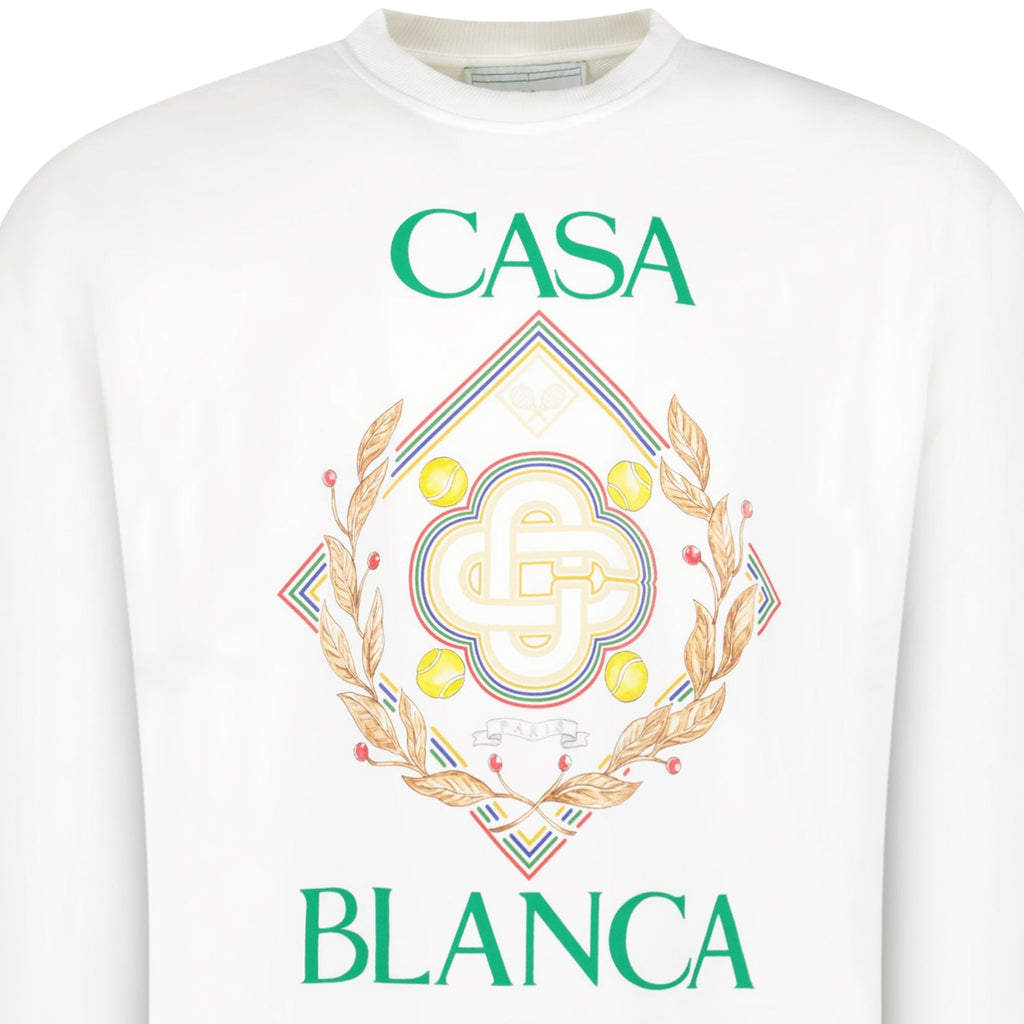 Casablanca Championship Diamond Printed Sweatshirt in Ivory