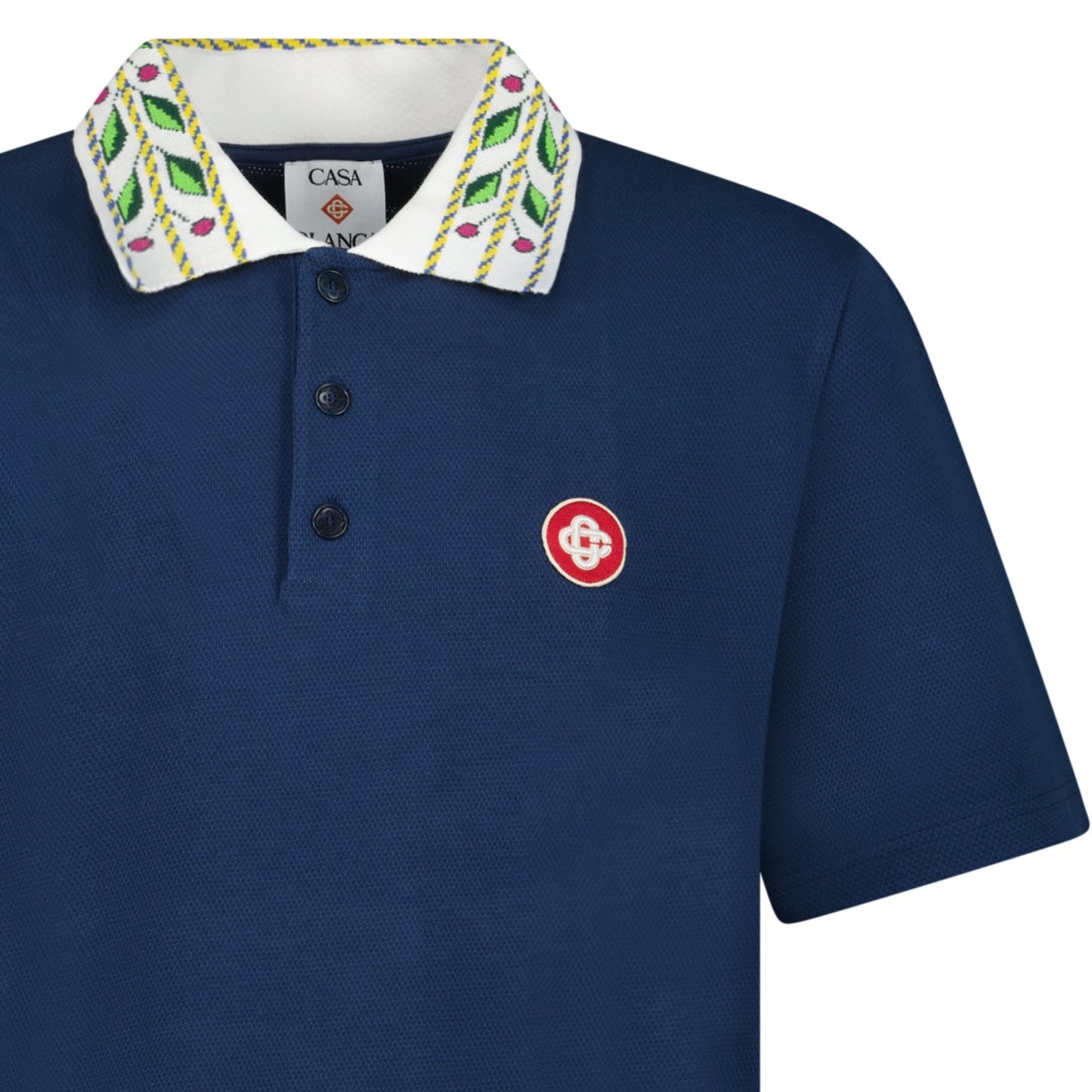 Casablanca Classic Laurel Pique Polo Navy