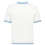 Casablanca Cotton-Blend Bouclé Waffle-Knit Polo Shirt in White