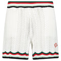 Casablanca Cotton Chevron Crochet Shorts in White