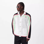 Casablanca Cotton Tennis Crochet Shacket in White / Multicolour