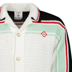 Casablanca Cotton Tennis Crochet Shacket in White / Multicolour